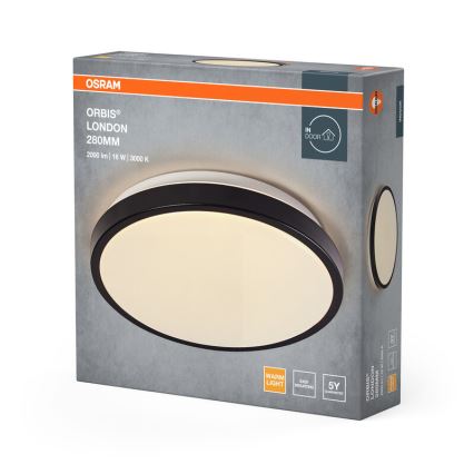 Osram - Plafoniera LED ORBIS LONDON LED/16W/230V Ø 28 cm nera