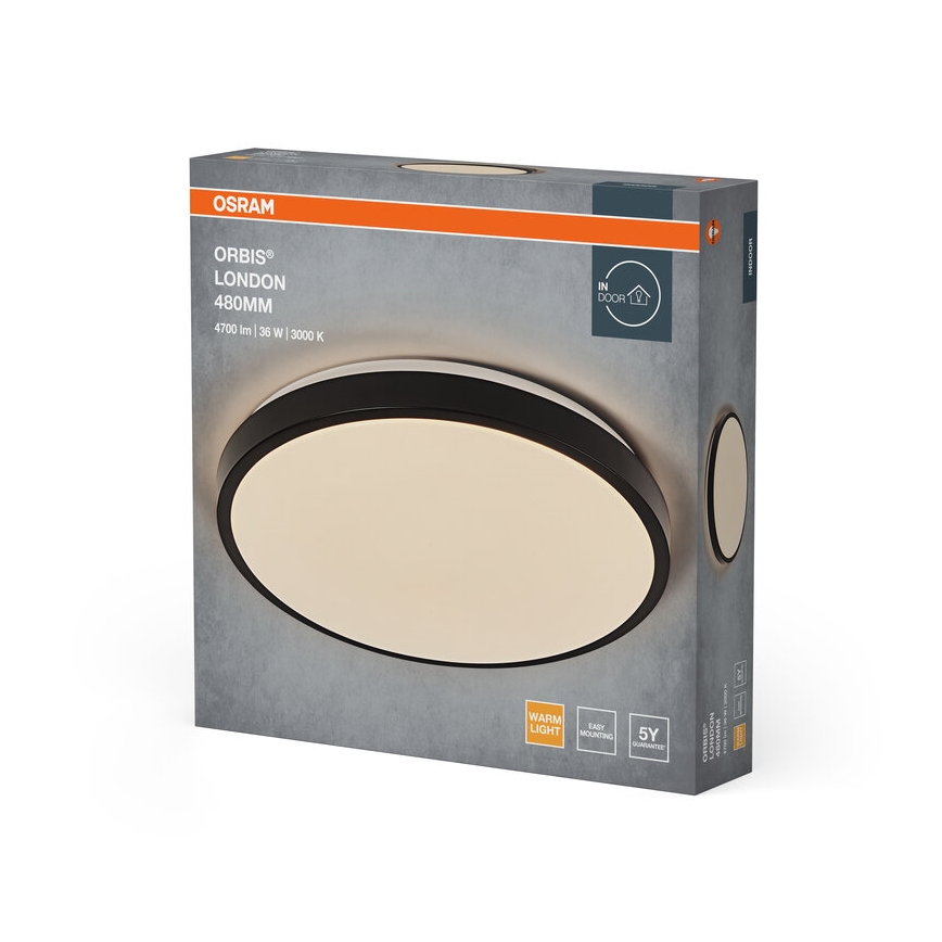 Osram - Plafoniera LED ORBIS LONDON LED/36W/230V Ø 48 cm nera