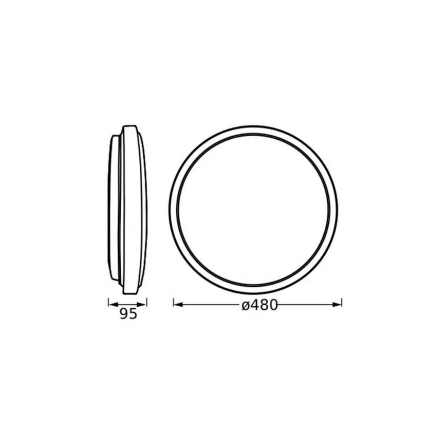 Osram - Plafoniera LED ORBIS LONDON LED/36W/230V Ø 48 cm nera