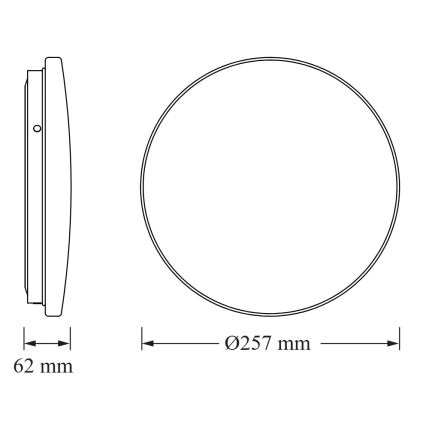 Osram - Plafoniera LED per bagno con sensore crepuscolare, rotonda, 12W/230V, 4000K, Ø 26 cm, IP44, bianca
