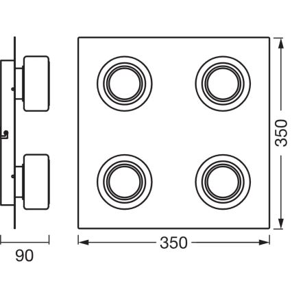 Osram - Plafoniera LED per bagno ORBIS FLAME 4xLED/5,5W/230V 3000/4000K IP44 cromo lucido