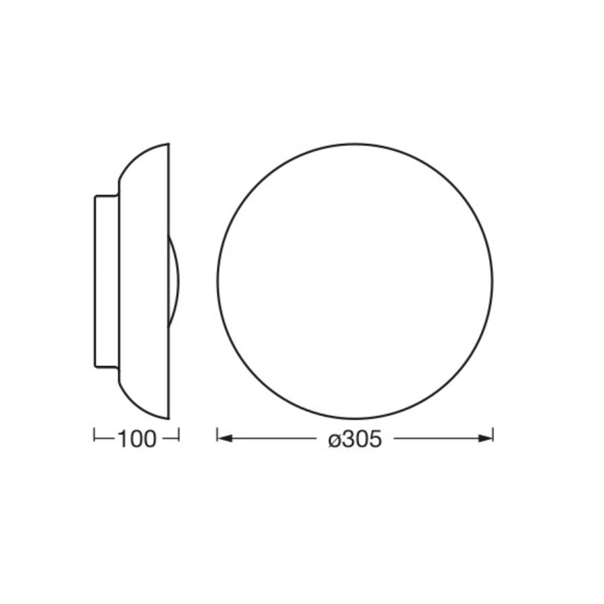 Osram - Plafoniera ORBIS MILAN 2xE27/10W/230V diam. 30,5 cm nera