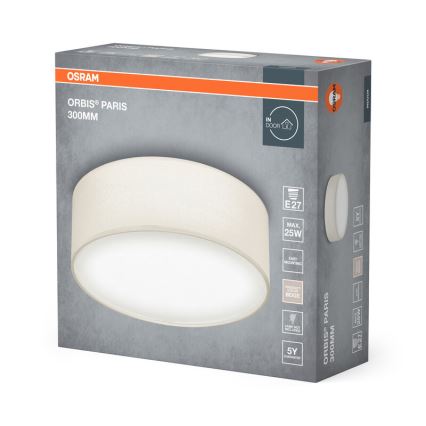 Osram - Plafoniera ORBIS PARIS 1xE27/25W/230V Ø 30 cm, crema