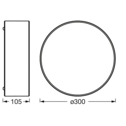 Osram - Plafoniera ORBIS PARIS 1xE27/25W/230V Ø 30 cm nero
