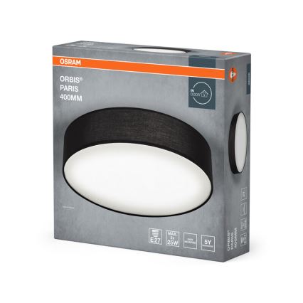 Osram - Plafoniera ORBIS PARIS 2xE27/25W/230V diam. 40 cm nera