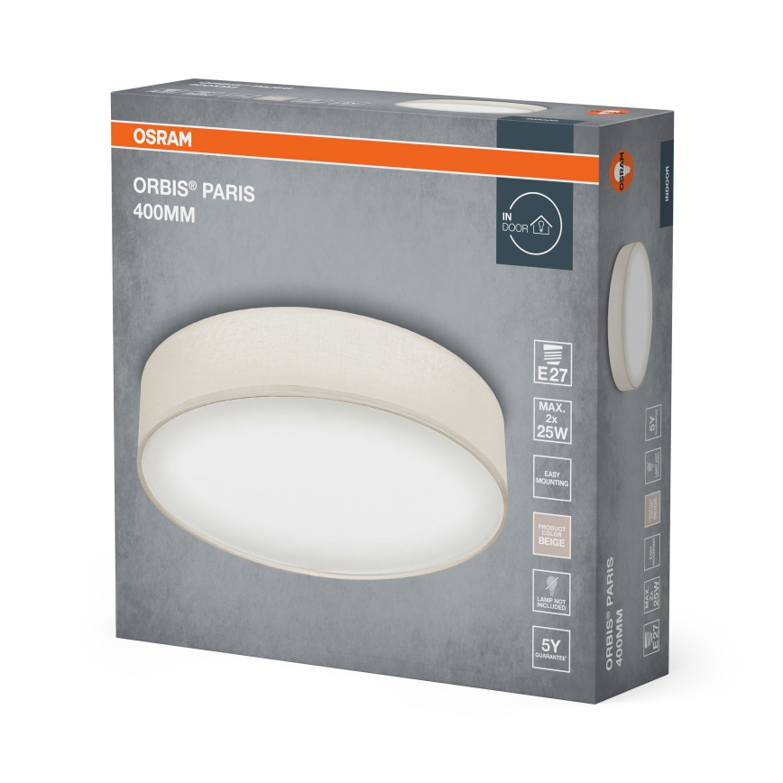 Osram - Plafoniera ORBIS PARIS 2xE27/25W/230V Ø 40 cm colore crema