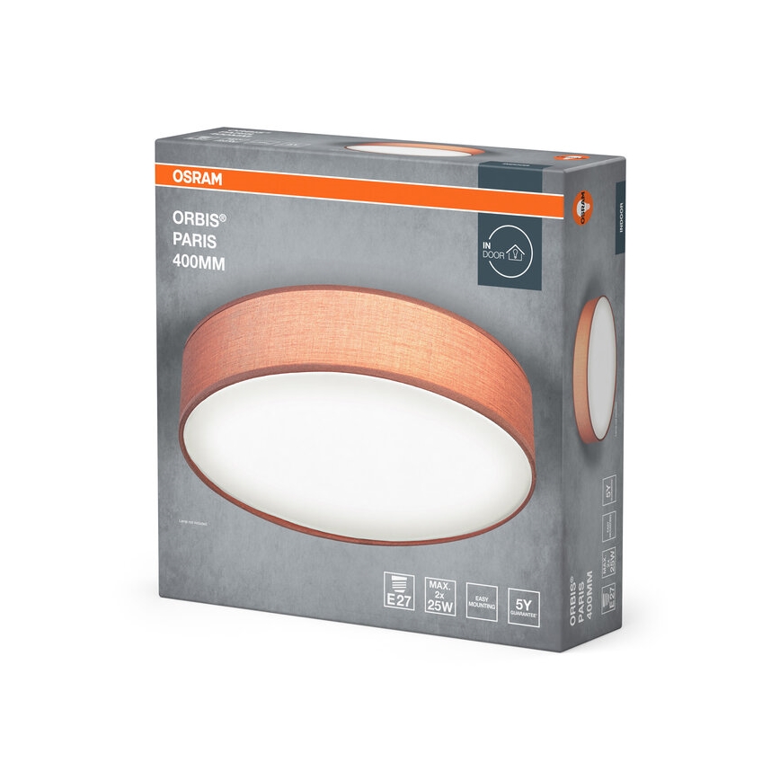 Osram - Plafoniera ORBIS PARIS 2xE27/25W/230V Ø 40 cm marrone