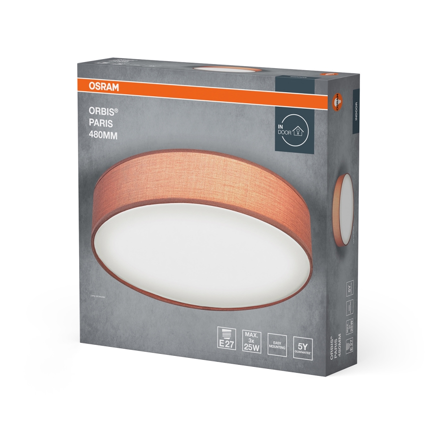 Osram - Plafoniera ORBIS PARIS 3xE27/15W/230V Ø 48 cm marrone