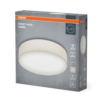Osram - Plafoniera ORBIS PARIS 3xE27/25W/230V Ø 48 cm colore crema