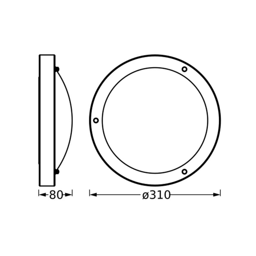 Osram - Plafoniera da bagno BATHROOM CLASSIC 1xE27/15W/230V Ø 31 cm IP44