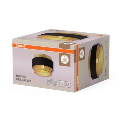 Osram - Plafonnier DECOR HORNET 1xE27/10W/230V Ø 30 cm noir/doré