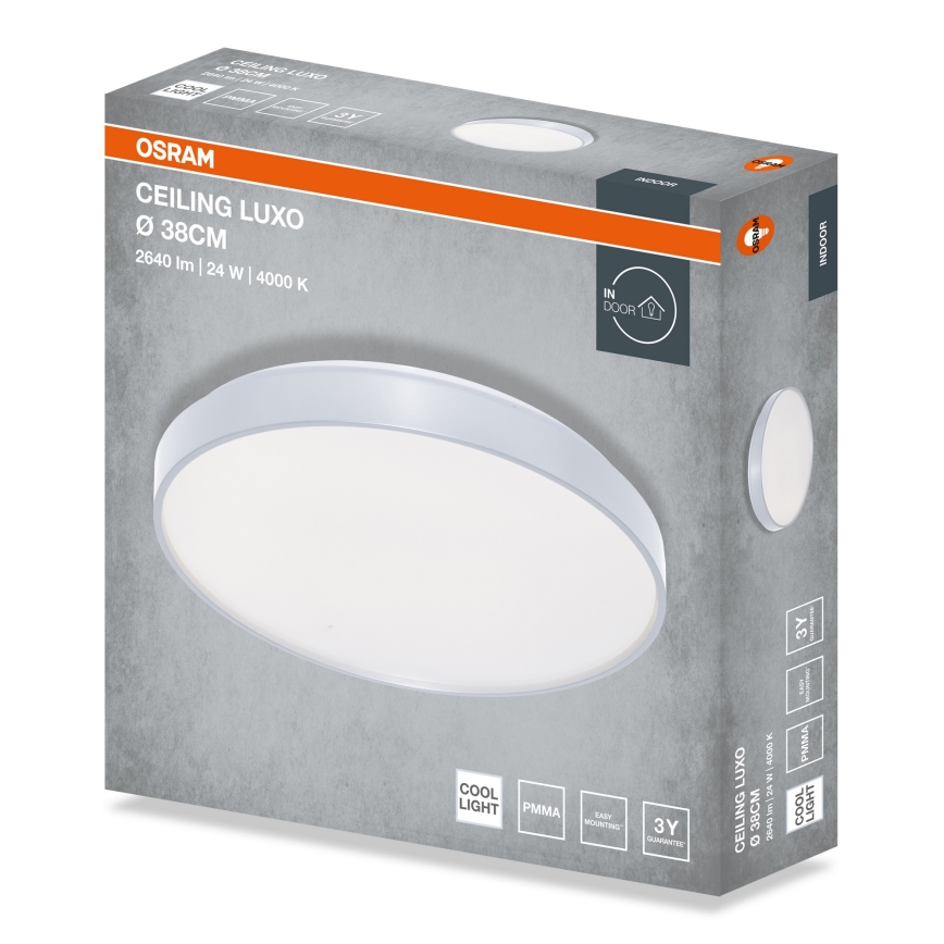 Osram - Plafonnier LED CEILING LUXO LED/24W/230V Ø 38 cm argenté