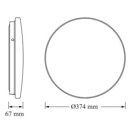 Osram - Plafonnier LED pour salle de bains avec capteur de crépuscule CEILING ROUND LED/24W/230V 6500K Ø 37 cm blanc