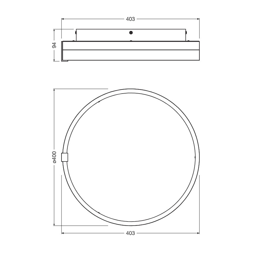 Osram - Plafonnier LED DECOR CIRCLE LED/25W/230V 3000/4000/6500K Ø 40 cm noir/blanc