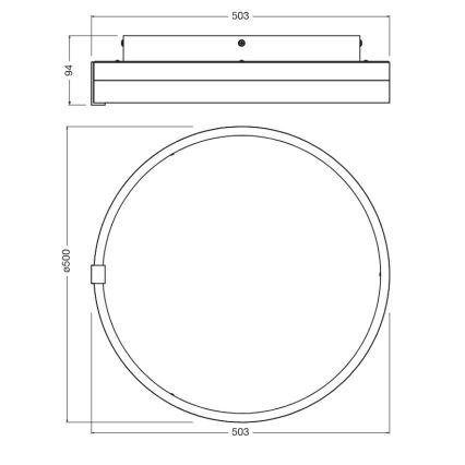 Osram - Plafonnier LED DECOR CIRCLE LED/32W/230V 3000/4000/6500K Ø 50 cm noir/blanc