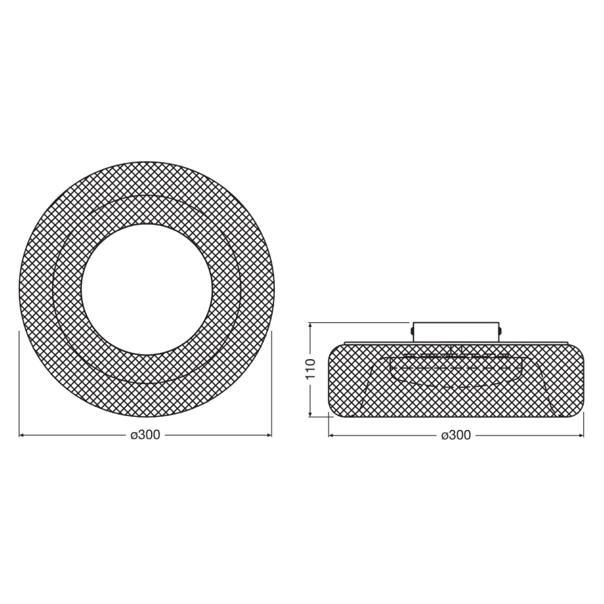 Osram - Plafonnier LED DECOR MESH LED/18,5W/230V Ø 30 cm noir