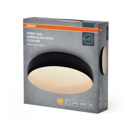 Osram - Plafonnier LED dimmable ORBIS LIVIA LED/36W/230V Ø 52 cm noir/blanc