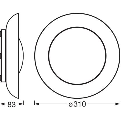 Osram - Plafonnier LED dimmable ORBIS PLATE LED/19W/230V Ø 31 cm vert/noir
