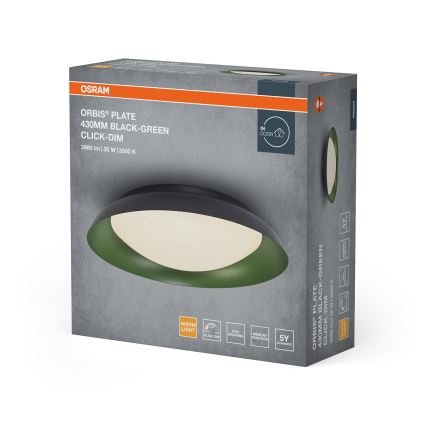 Osram - Plafonnier LED dimmable ORBIS PLATE LED/35W/230V, diam. 43 cm, vert/noir
