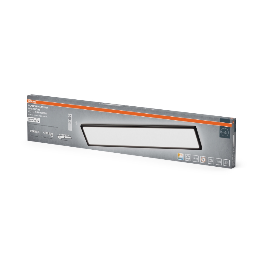 Osram - Plafonnier LED dimmable pour salle de bains PLANON EASYFIX LED/30W/230V 2600-6000K 20x98 cm IP54 noir + télécommande