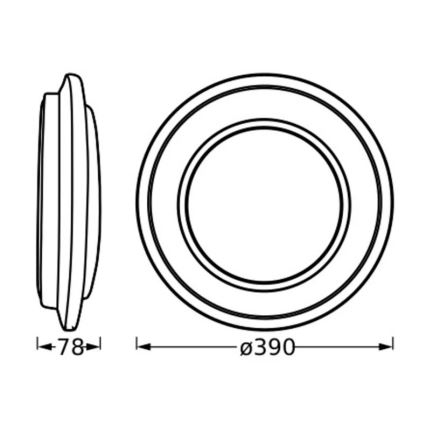 Osram - Plafonnier LED ORBIS BERLIN LED/24W/230V Ø 39 cm noir