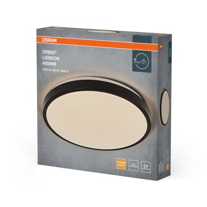 Osram - Plafonnier LED ORBIS LONDON LED/36W/230V Ø 48 cm noir