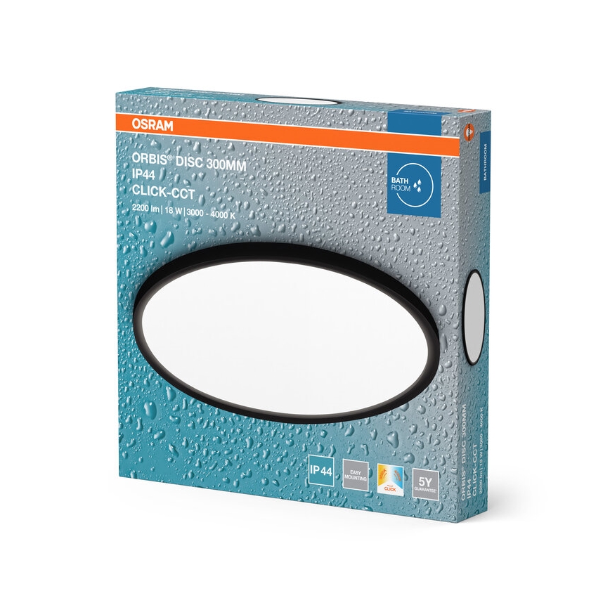 Osram - Plafonnier LED DISC pour salle de bains LED/18W/230V 3000/4000K Ø 30 cm IP44 noir