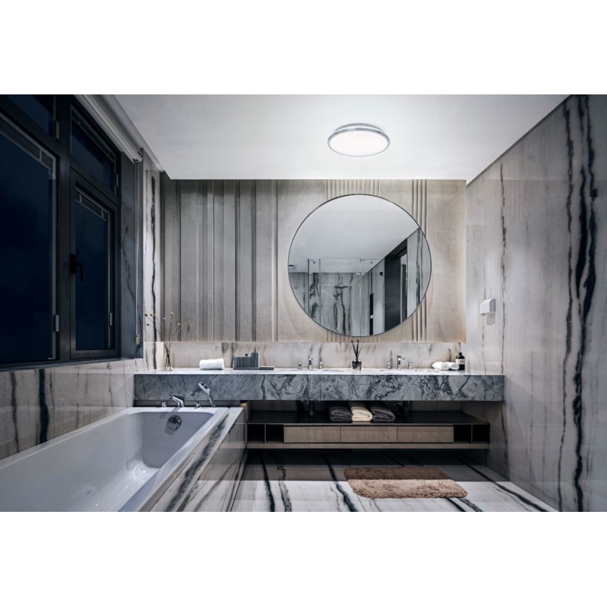 Osram - Plafonnier LED pour salle de bains DISC LED/18W/230V 3000/4000K Ø 30 cm IP44 argenté