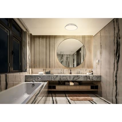 Osram - Plafonnier LED pour salle de bains DISC LED/18W/230V 3000/4000K Ø 30 cm IP44 argenté