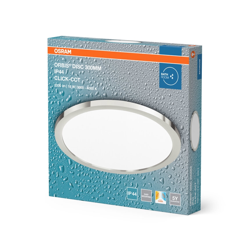 Osram - Plafonnier LED pour salle de bains DISC LED/18W/230V 3000/4000K Ø 30 cm IP44 argenté