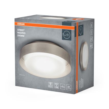 Osram - Plafonnier ORBIS MADRID 2xE27/10W/230V Ø 29 cm chrome mat