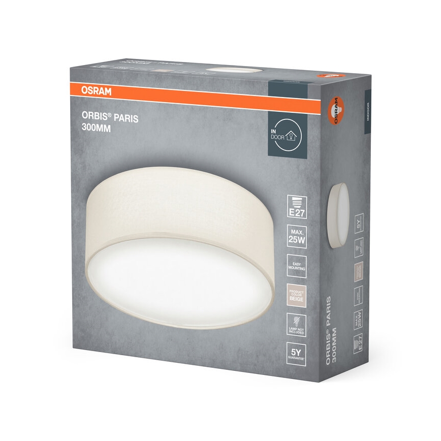 Osram - Plafonnier ORBIS PARIS 1xE27/25W/230V Ø 30 cm crème