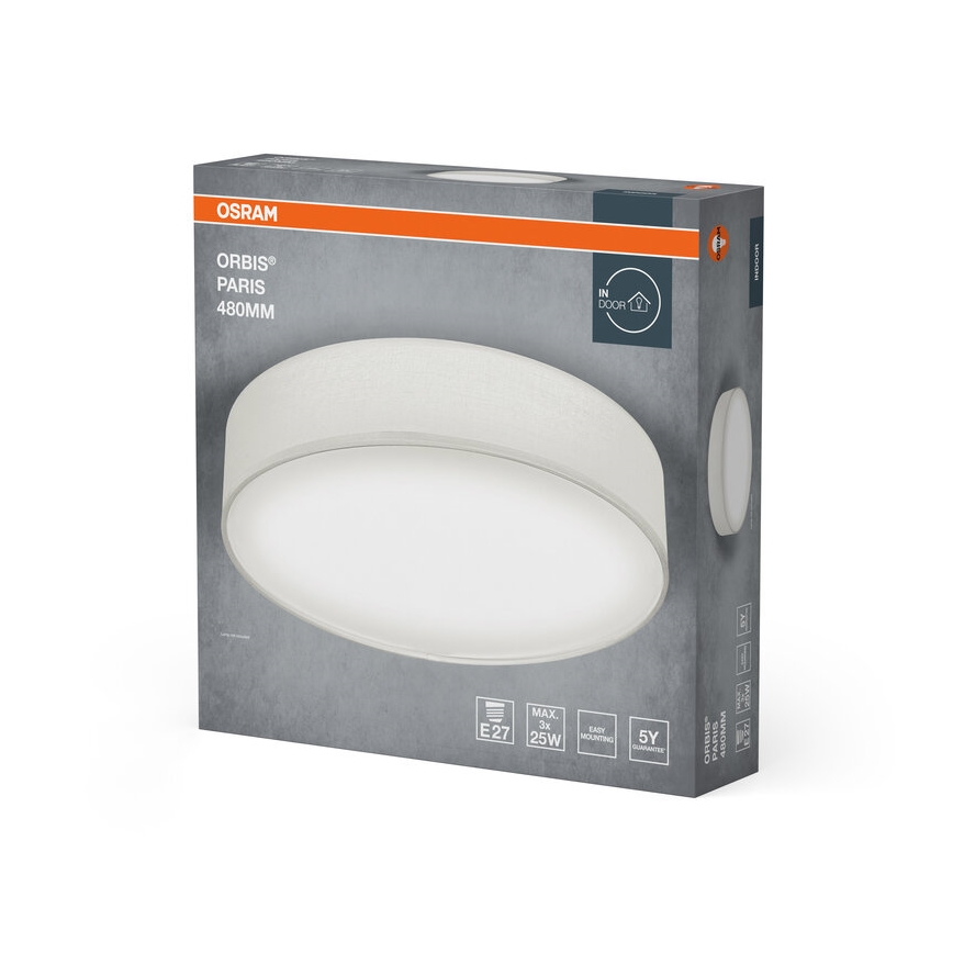 Osram - Plafonnier ORBIS PARIS 3xE27/25W/230V Ø 48 cm blanc
