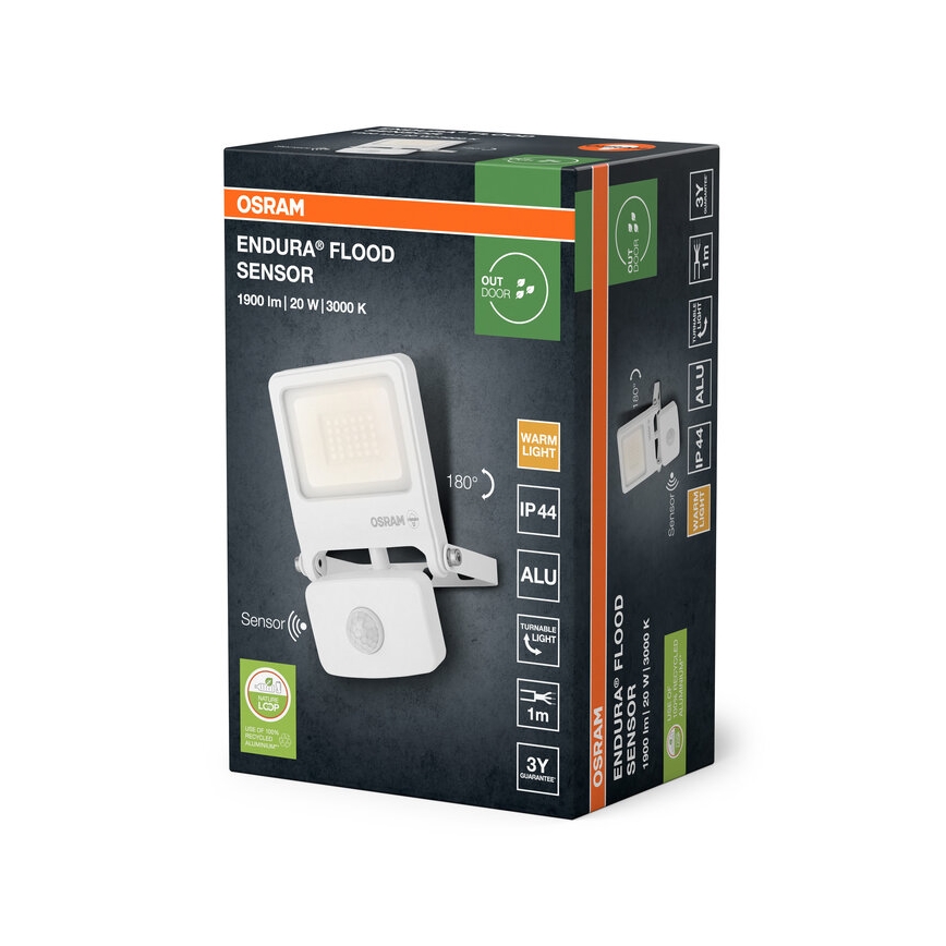 Osram - Proiettore LED con sensore ENDURA LED/20W/230V 3000K IP44