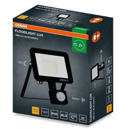Osram - Projecteur avec détecteur FLOODLIGHT LED/20W/230V 3000K IP65