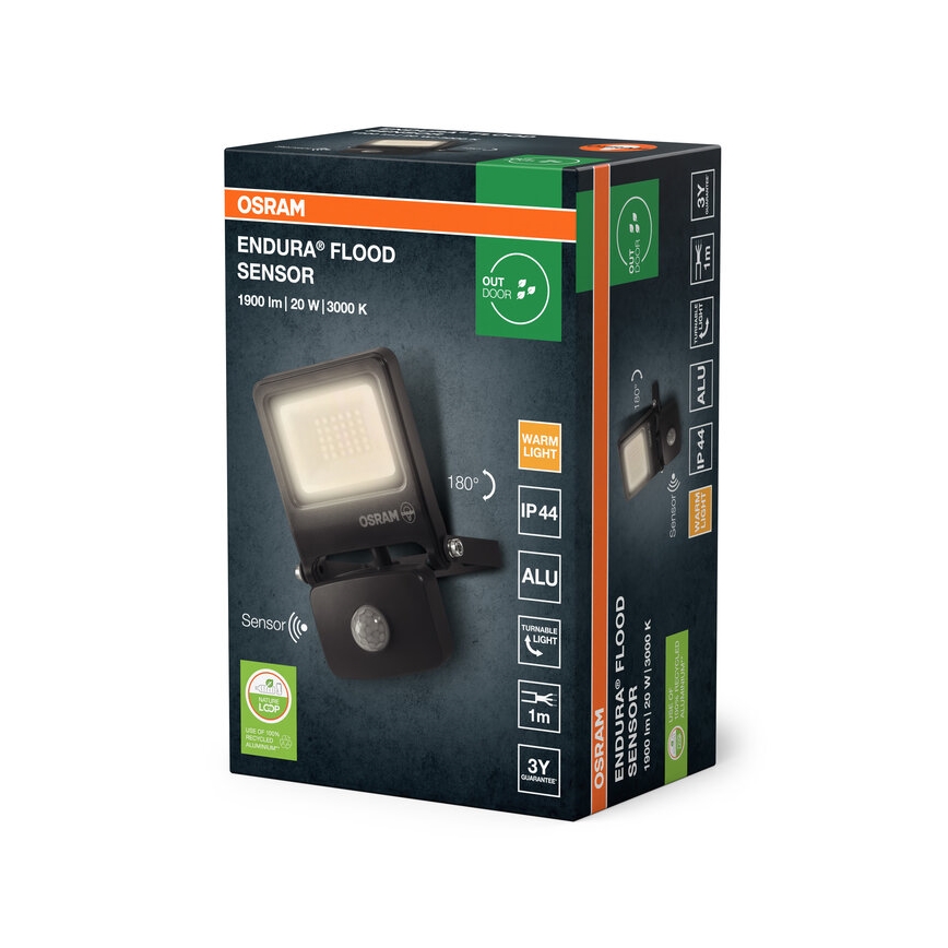 Osram - Projecteur LED avec capteur ENDURA LED/20W/230V 3000K IP44