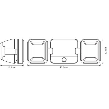 Osram - Projecteur mural LED d'extérieur avec capteur BATTERY, 2 x LED 5W, alimenté par 4 piles D, IP54