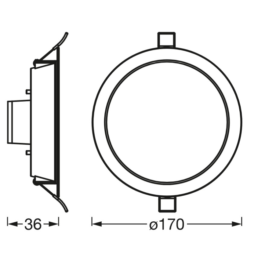 Osram - SMART+ DOWNLIGHT LED RGB, dimmbares Einbau-Downlight, 12W/230V, 3000-6500K, Wi-Fi