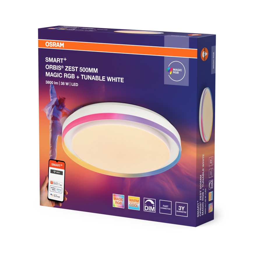 Osram - LED RGBW dimmbare Deckenleuchte SMART+ MAGIC LED/38W/230V Ø 49 cm weiß 2700-6500K Wi-Fi