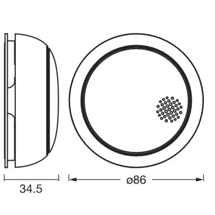 Osram - Rilevatore di fumo SMART+ 3V Wi-Fi 1400 mAh