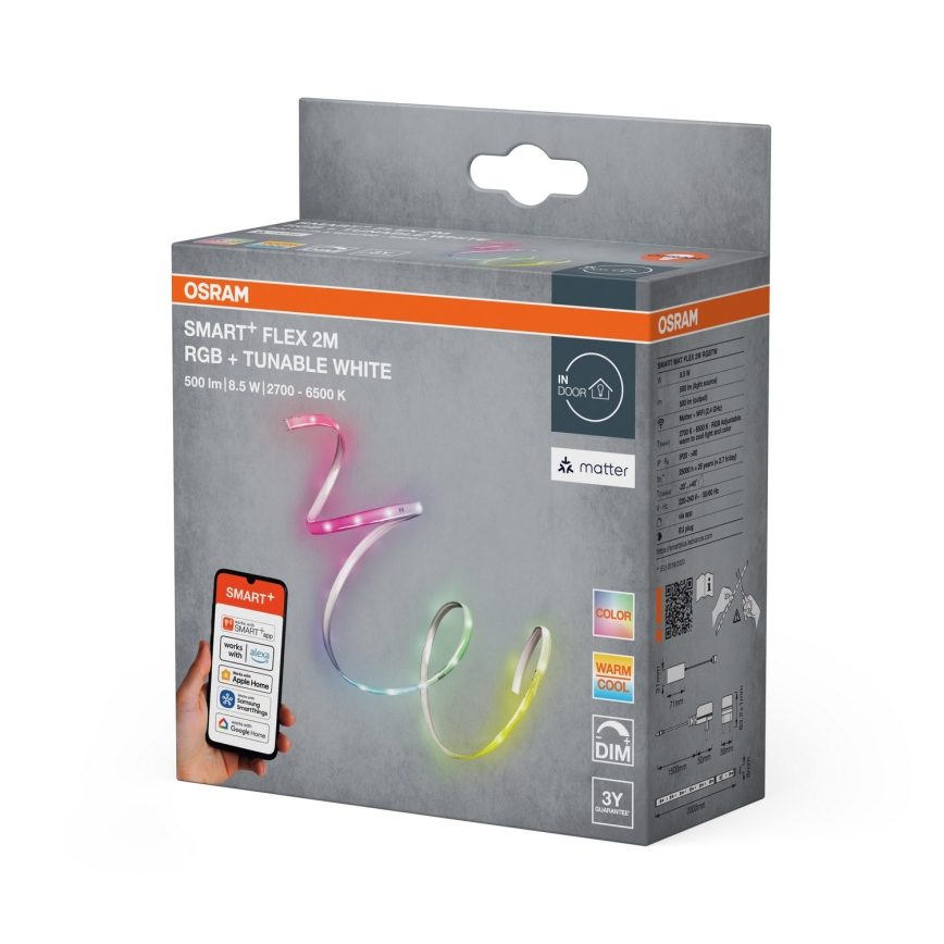 Osram - Ruban LED RGB+TW dimmable SMART+ FLEX 2m LED/8,5W/230V 2700-6500K Wi-Fi
