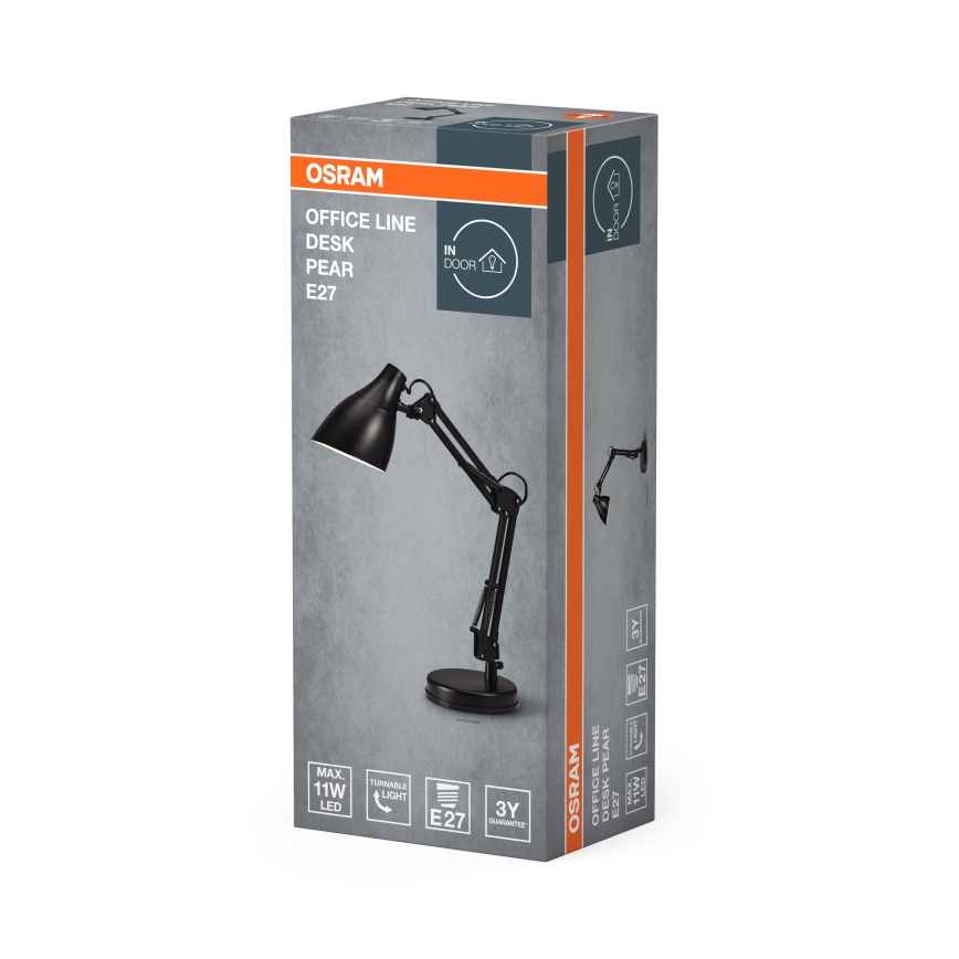Osram - Schreibtischlampe DESK LINE 1xE27/11W/230V schwarz