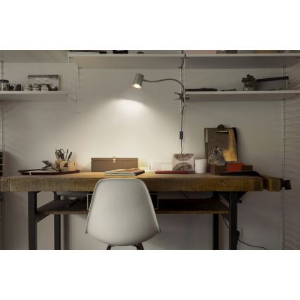 Osram - Schreibtischlampe mit Klemme DESK LINE 1xGU10/9W/230V grau