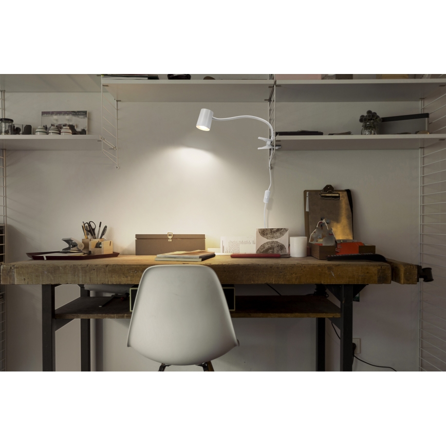 Osram - Schreibtischlampe mit Klemme DESK LINE 1xGU10/9W/230V weiß