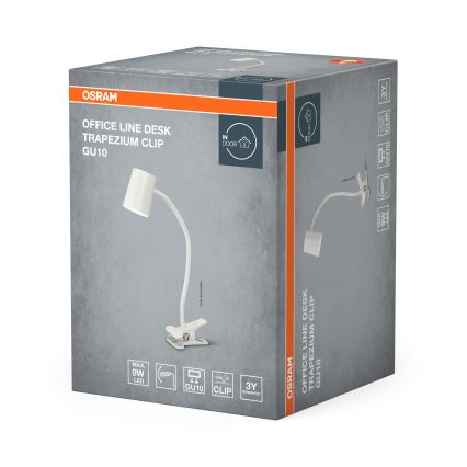 Osram - Schreibtischlampe mit Klemme DESK LINE 1xGU10/9W/230V weiß