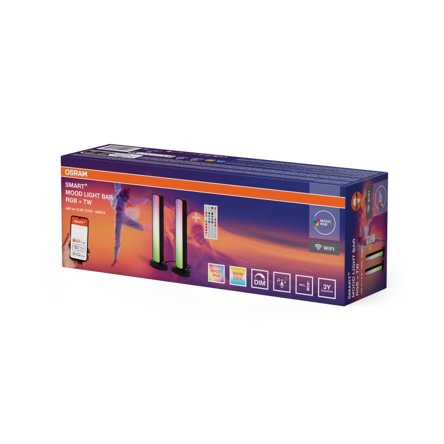 Osram - SET 2x dimmbare RGBW-LED-Tischlampe MOOD LIGHT LED/4W/230V 2700-6500K Wi-Fi + Fernbedienung