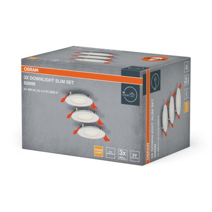 Osram - Set da 3 faretti LED da incasso SLIM 4,5W/230V