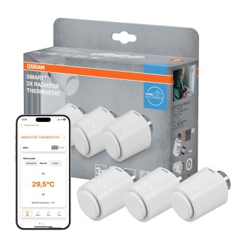 Osram - Set da 3 teste termostatiche SMART+ Wi-Fi (alimentazione 3x AA)