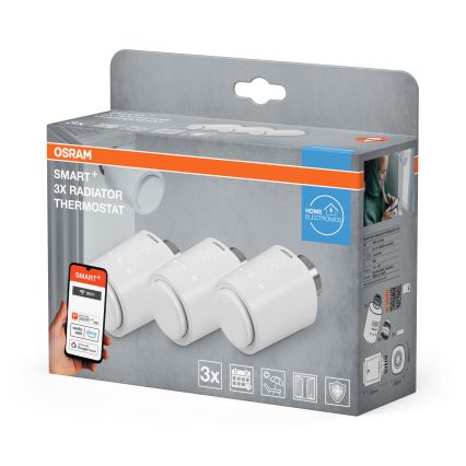 Osram - Set da 3 teste termostatiche SMART+ Wi-Fi (alimentazione 3x AA)