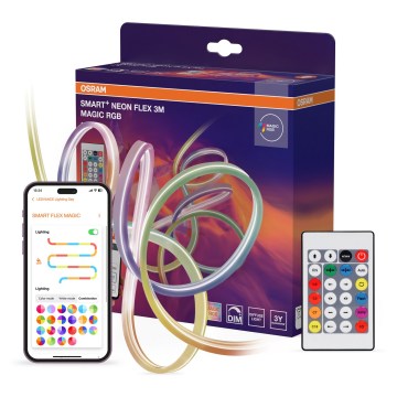Osram - SMART+ MAGIC LED-RGB, dimmbarer Außen-LED-Streifen 3 m, 15 W, 230 V, IP44, Wi‑Fi+ mit Fernbedienung